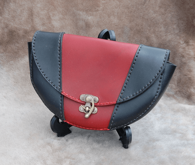 Pochette cuir  bi-ton de ceinture pour femme - Arrêt de gamme 