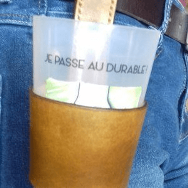 Porte gobelets cuir 
