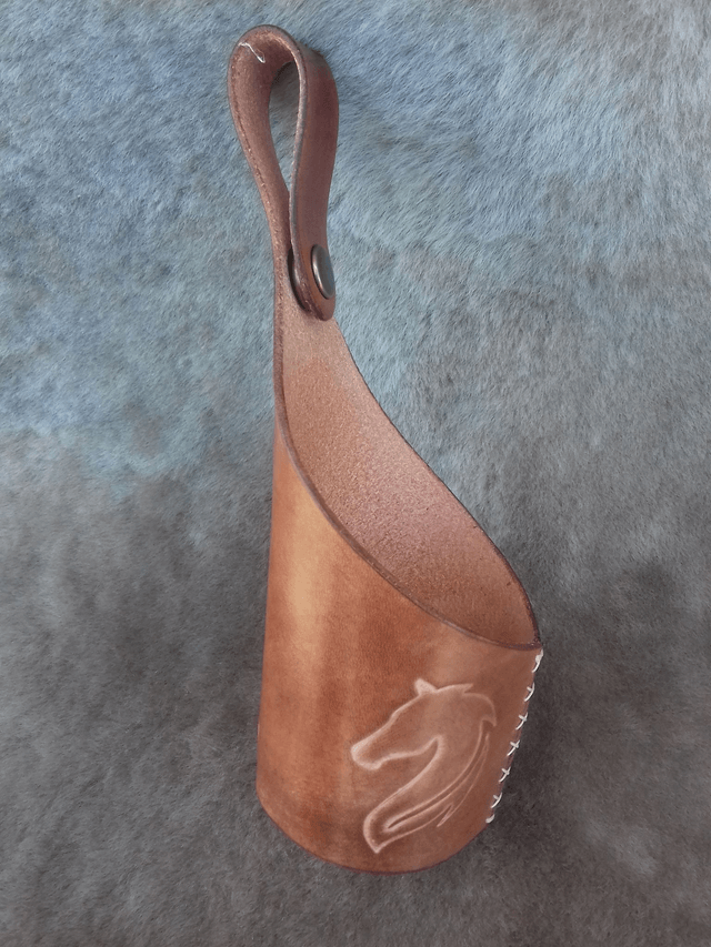 Porte gobelets en cuir style country