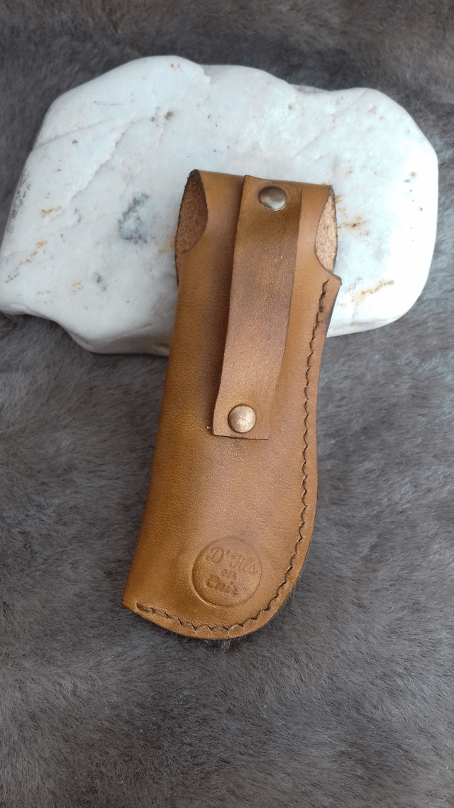 Etui à couteau en cuir pour couteau pliant de 10 cm de long à porter à la ceinture