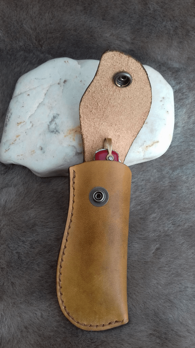 Etui à couteau en cuir pour couteau pliant de 10 cm de long à porter à la ceinture