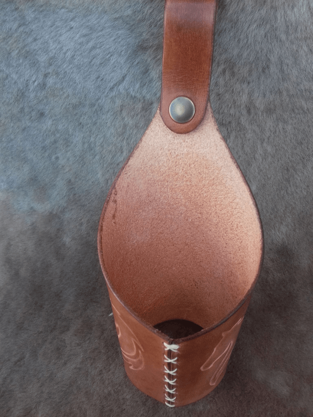 Porte gobelets en cuir style country