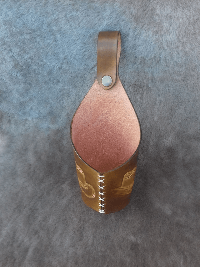 Porte gobelets en cuir style country