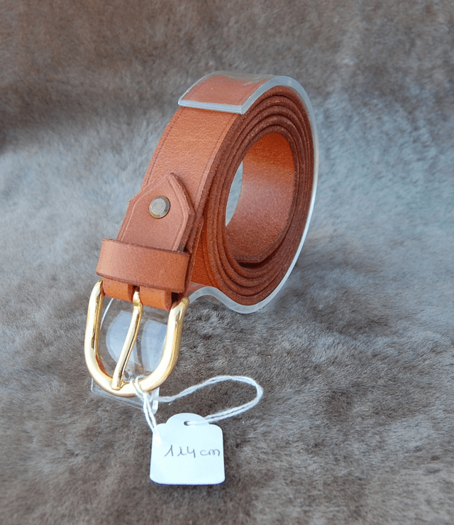 Ceintures en cuir croupon de vache ou de buffle tannage végétal en 30 mm de large marron clair
